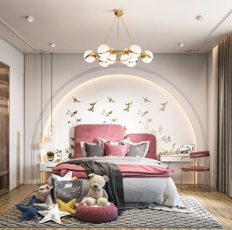 child bedroom, kids bedroom, fancy kids room design