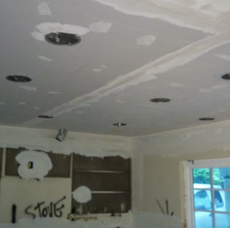 Remove kitchen sofit and install new ceiling and lights