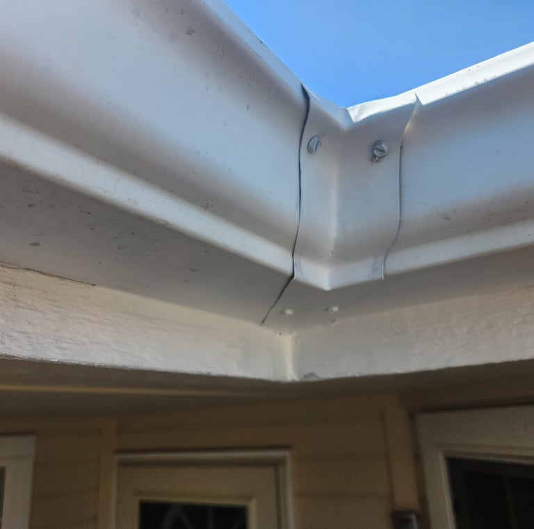 Fix leaking rain gutters