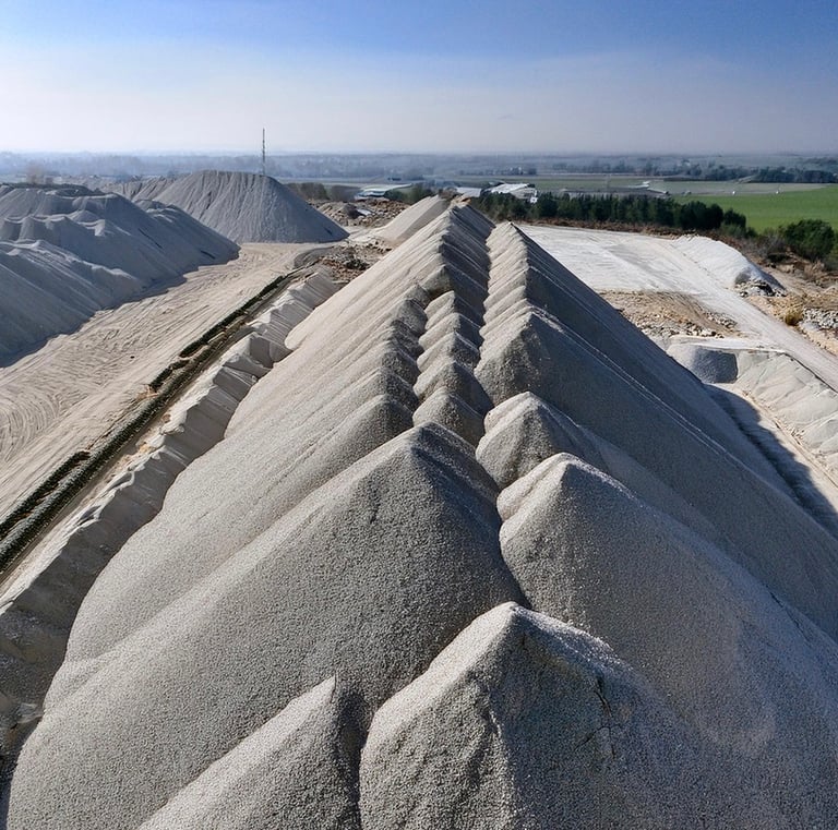 a large amount of graveled graveled road