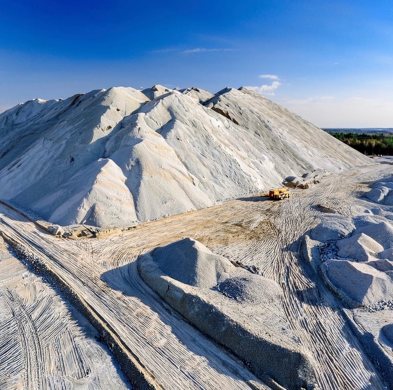 a large pile of construction sand  