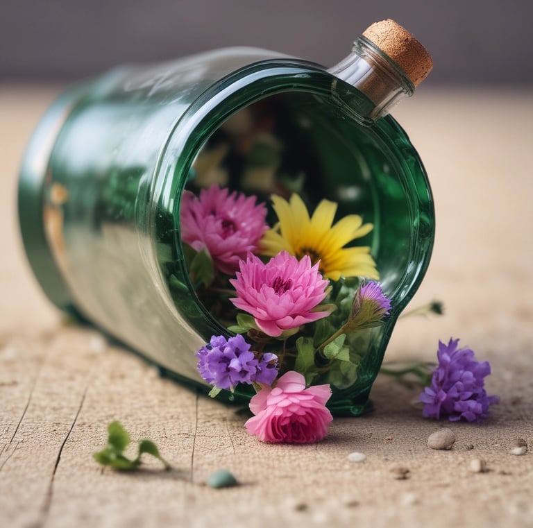 a bottle of alcohol with a wolf in the background