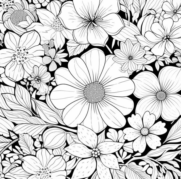 floral coloring page