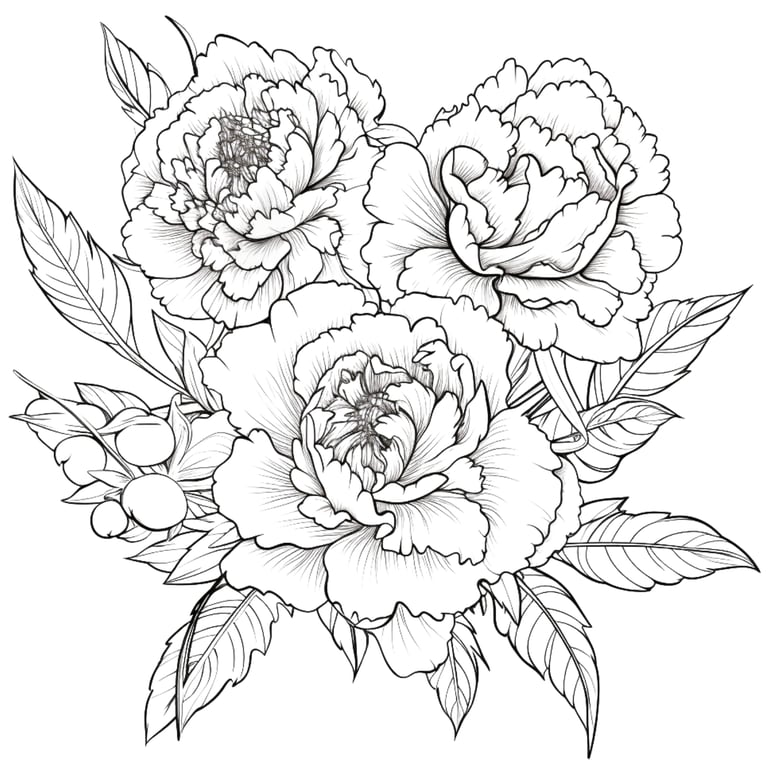 coloring page of flowers