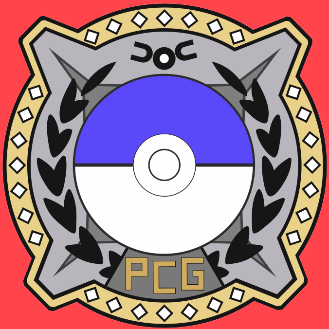 a pokemon pokemon goggles logo on a red background