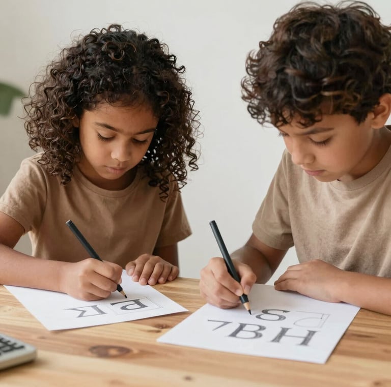 A close-up of hands writing in a notebook.