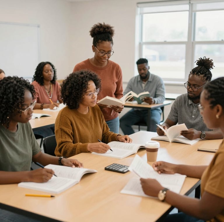 A diverse group of children reading books together.