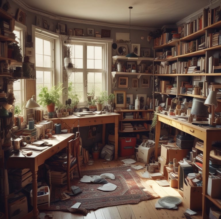 Three blue recycling bins are positioned on a sidewalk against a building with closed metal shutters. The bins display a yellow 'M' logo and the one on the far right is overfilled with cardboard boxes.