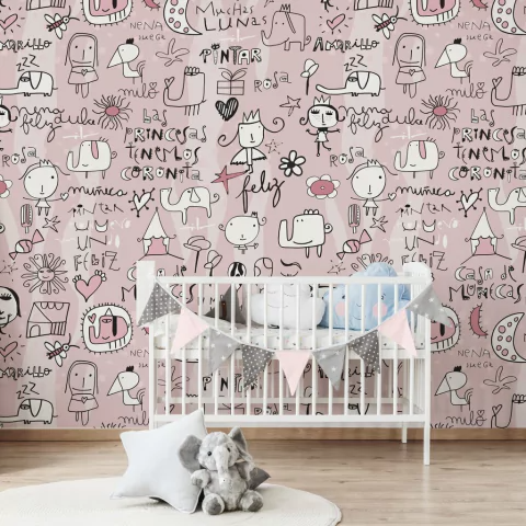 Vinilo decorativo cuarto niña