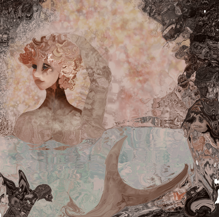 a mermaid in a pool of water