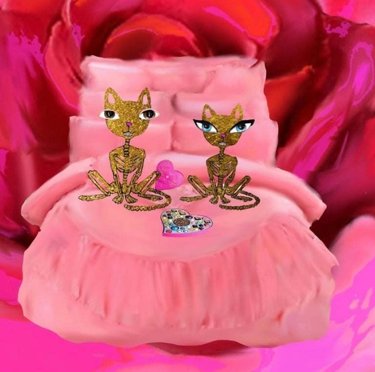 HAwa Cat Digital art cat art skeletons Eve hennessa