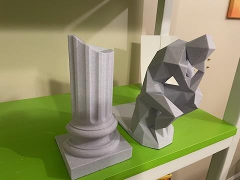 3d printed marble color sophisticated bookend