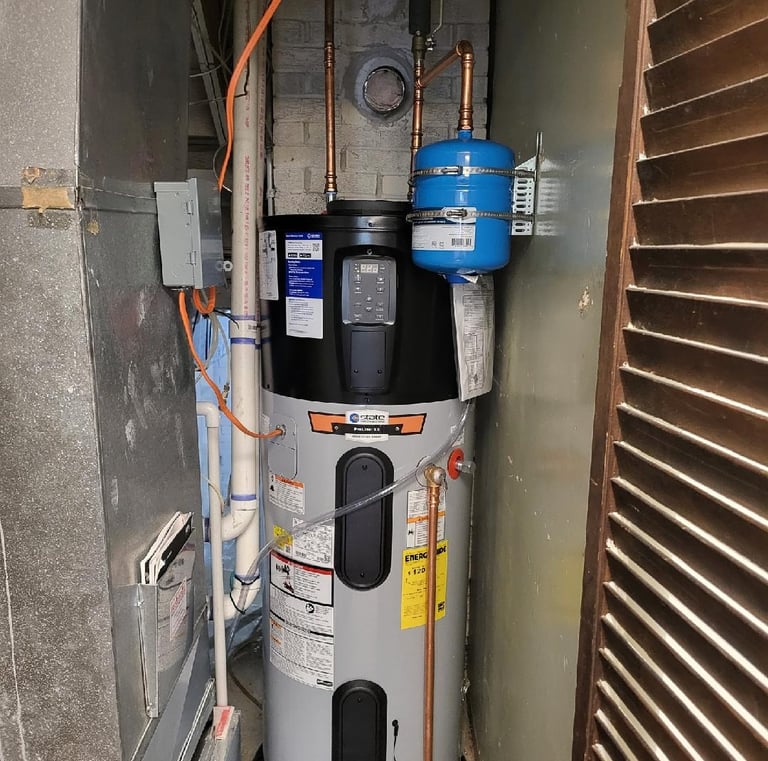 Eco-friendly hybrid water heater installed by WaterHeatersNearMe.pro in Rockville MD”