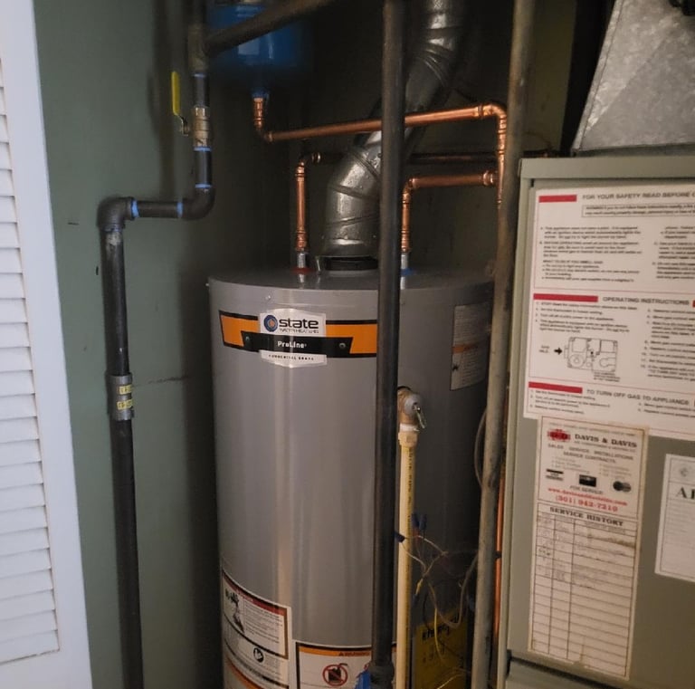 Gas water heater installation in Montgomery County MD by WaterHeatersNearMe.pro