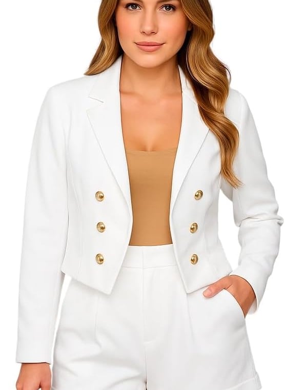 Blazer Feminino Casaquinho Cropped