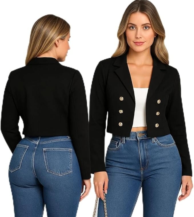 Blazer Feminino Casaquinho Cropped