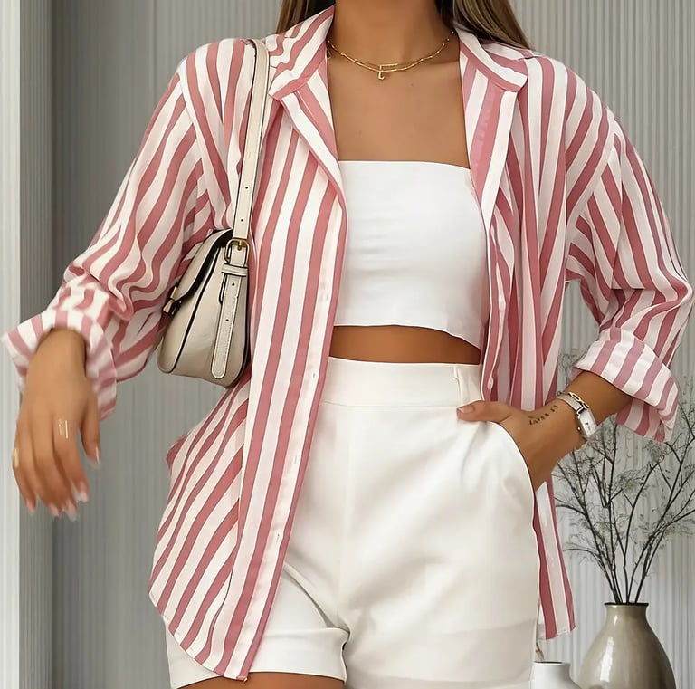 Camisa Social Feminina Listrada