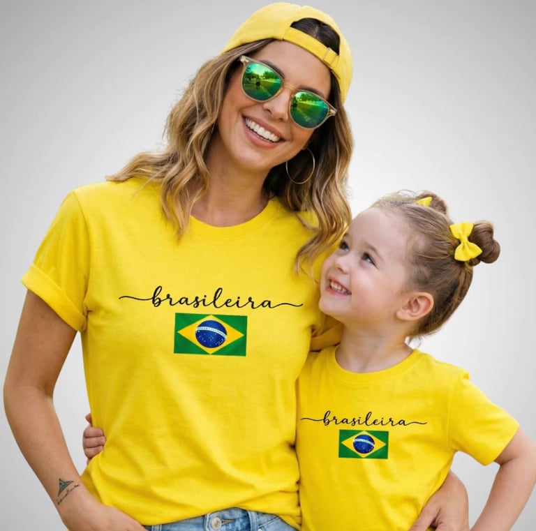 Camiseta Brasileira Feminina Infantil e Adulto T-shirt Tal Mãe Tal Filha