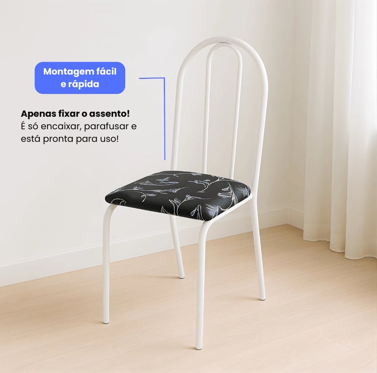 Conjunto 4 Cadeira Para Cozinha E Sala De Jantar