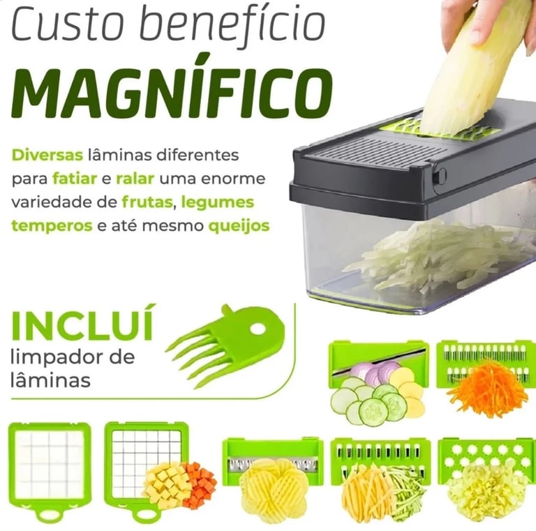 Fatiador de legumes cortador verduras multifuncional profissional em aço inoxidável 16 em 1