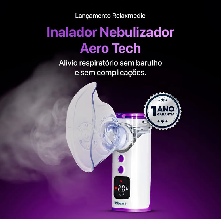 Inalador Nebulizador Aero Tech Portátil Tec. Mesh Relaxmedic