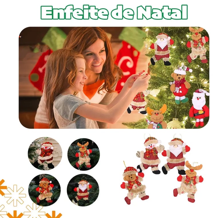 8 bonecos decorativos de natal