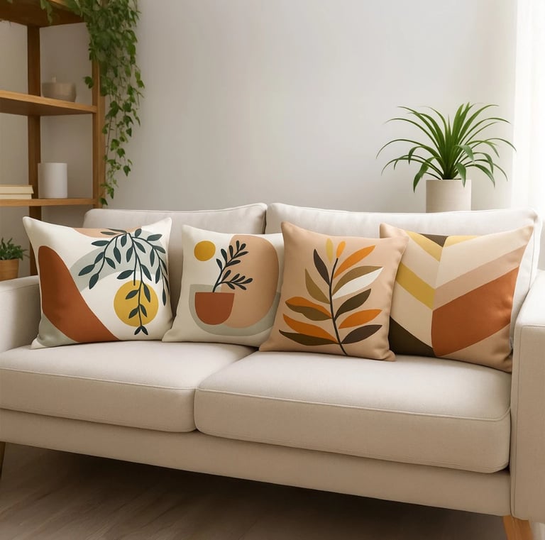 Kit 4 Capas de Almofadas Decorativas Estampadas