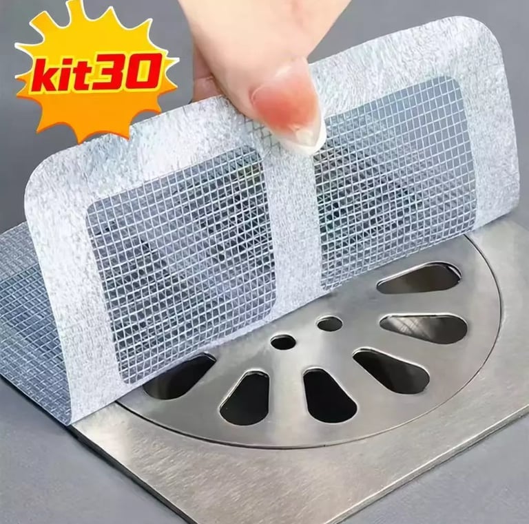 kit 30 adesivos protetorees de ralo tela descartavel anti insetos