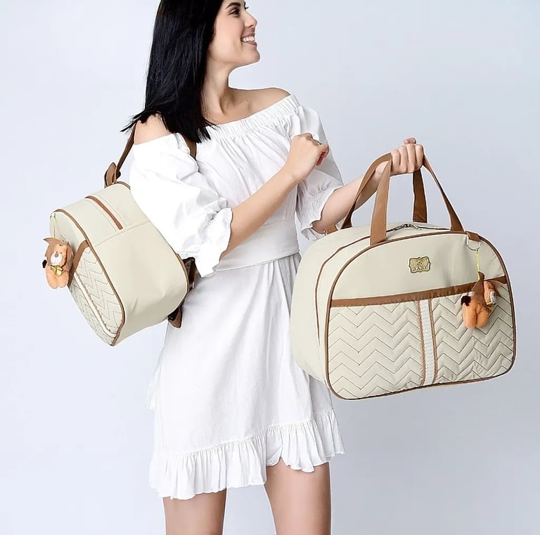 Kit Bolsa de Bebê 2 peças Mala Maternidade e Mochila de Passeio