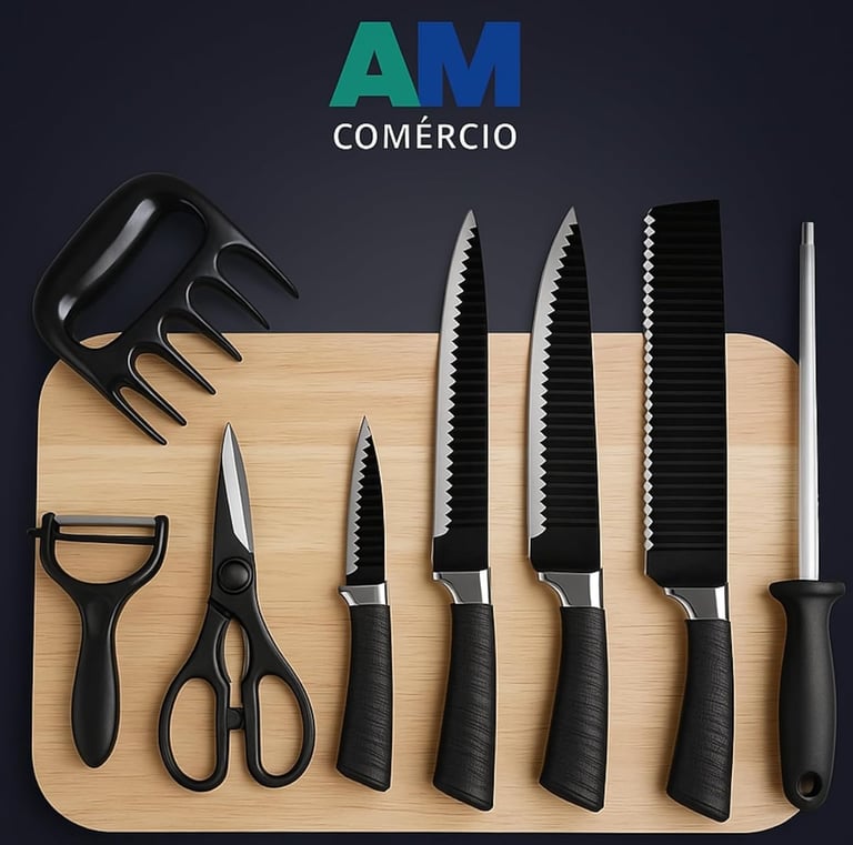 Kit Churrasco Premium 8 Peças – Conjunto Profissional