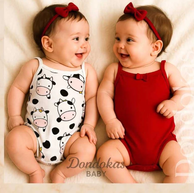 Kit com 2 Body Bebe Menina Alcinha Algodão