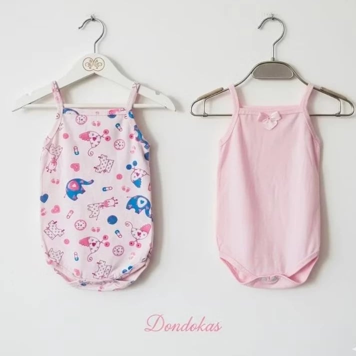 Kit com 2 Body Bebe Menina Alcinha Algodão