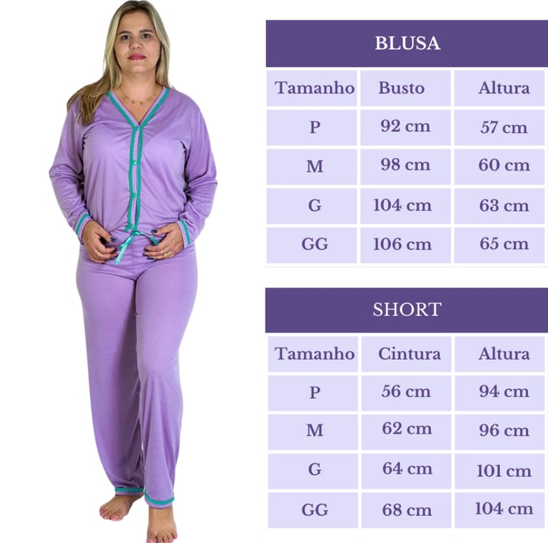 Pijama Longo Blogueirinha Americano Amamentação