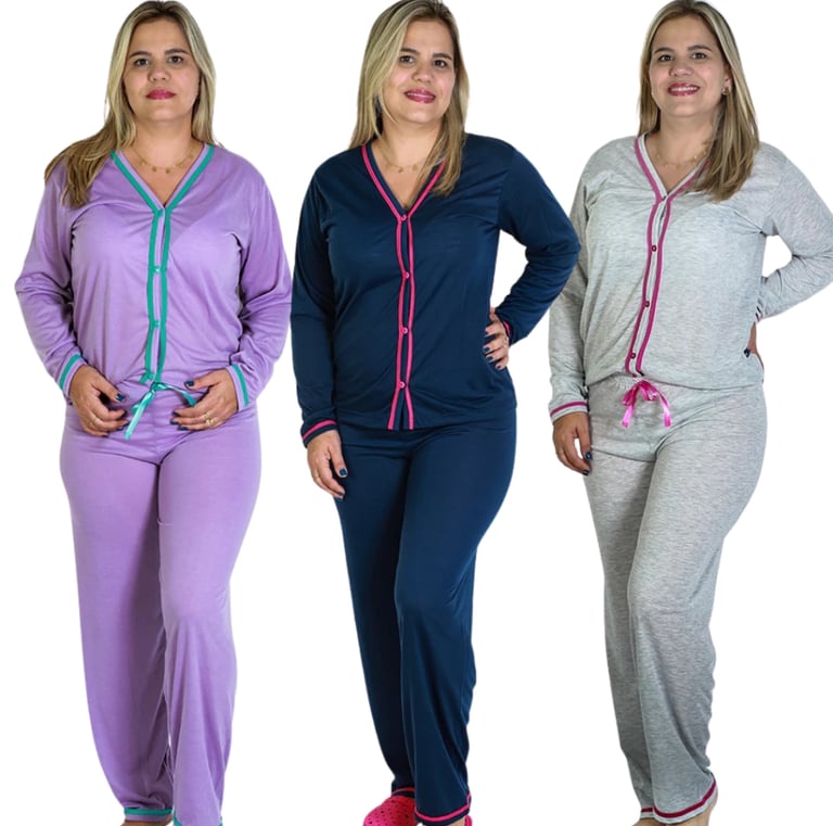 Pijama Longo Blogueirinha Americano Amamentação