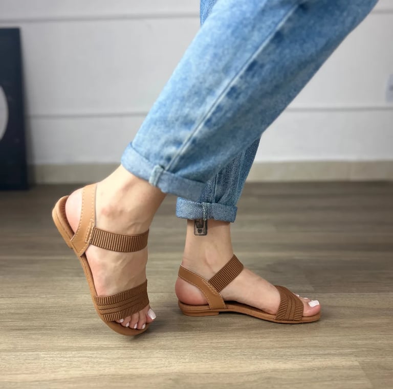 Sandália Feminina Elástico Ortopédica Anatômica Confort