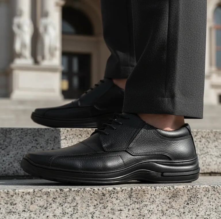 Sapato Social Masculino Preto Conforto Ortopedico Couro
