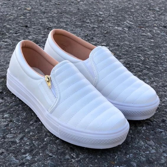 Tênis Sapatênis Sapatilha feminino Slip On Zíp