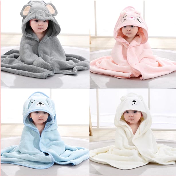 Toalha De Banho Bebê Capuz Roupão Infantil Recém Nascido
