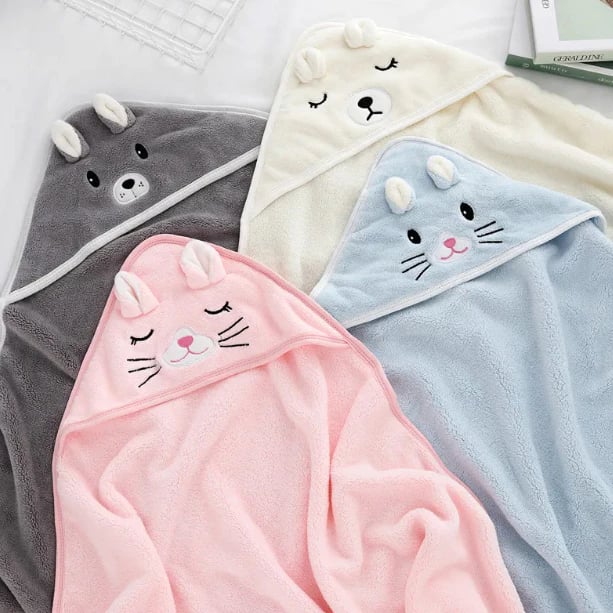 Toalha De Banho Bebê Capuz Roupão Infantil Recém Nascido