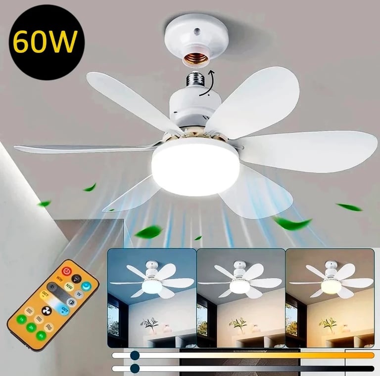 Ventilador Teto Com Luz 80W Integrada 