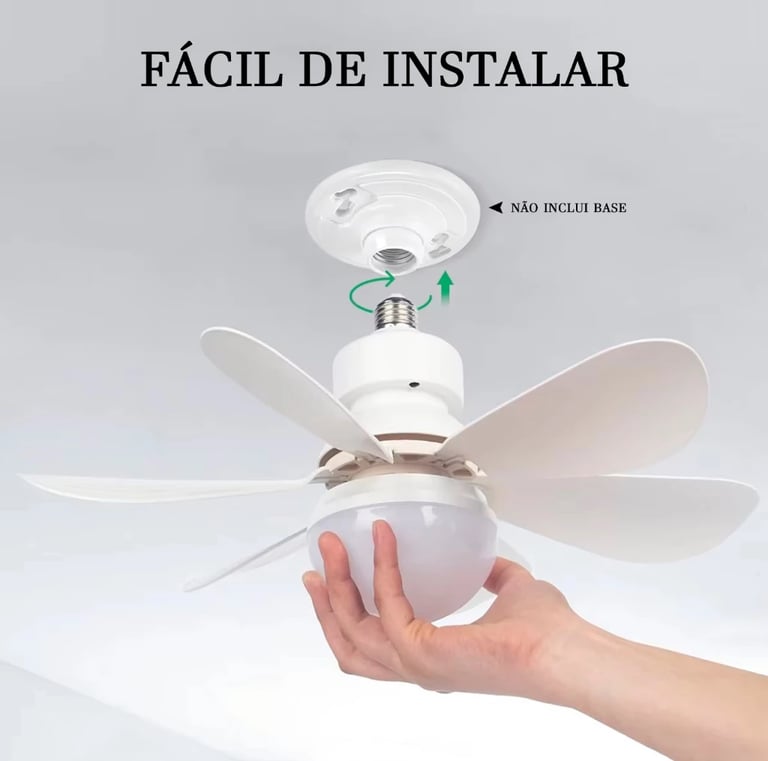 Ventilador Teto Com Luz 80W Integrada 