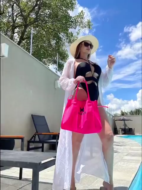 Bolsa De Praia Feminina Bolsa Grande + Necessaire