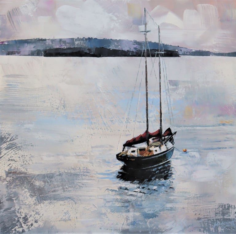 Just Float - Painting by Sharon Wadsworth-Smith
