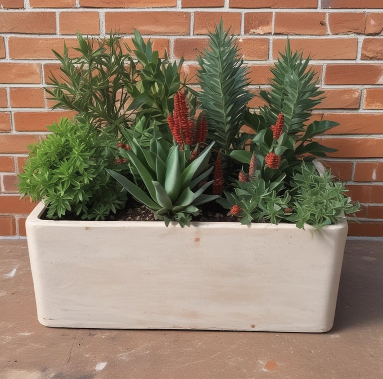 photo of white flowerpots