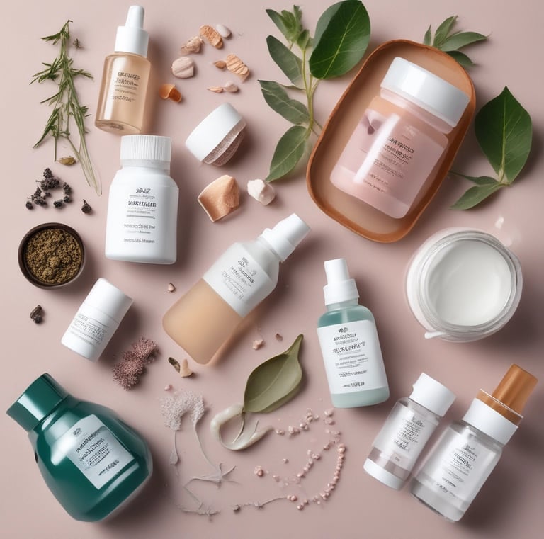 A group of friends creating their own skincare products.