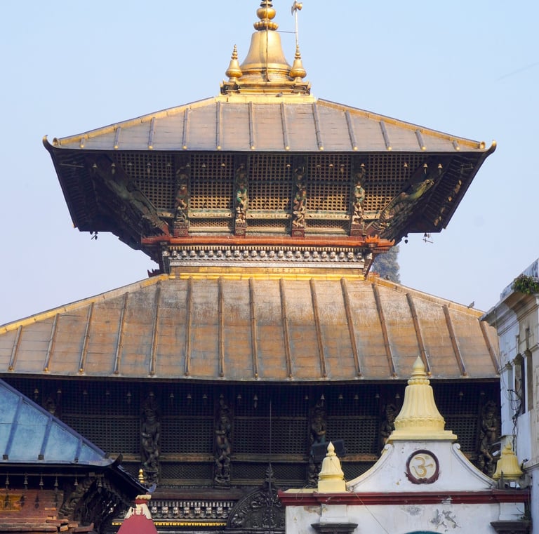 a large building with a golden dome on top of it