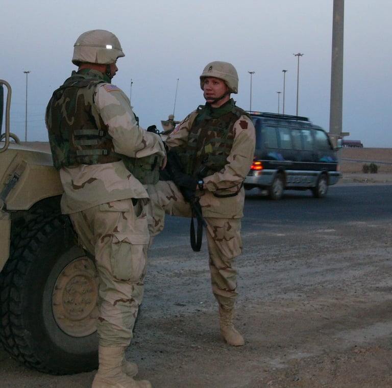 On patrol in Falujah, 2004