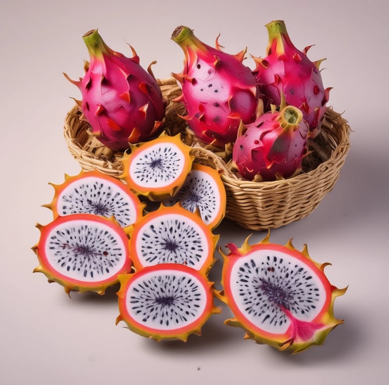 Whole coconut with a cracked shell exposing white coconut meat inside.