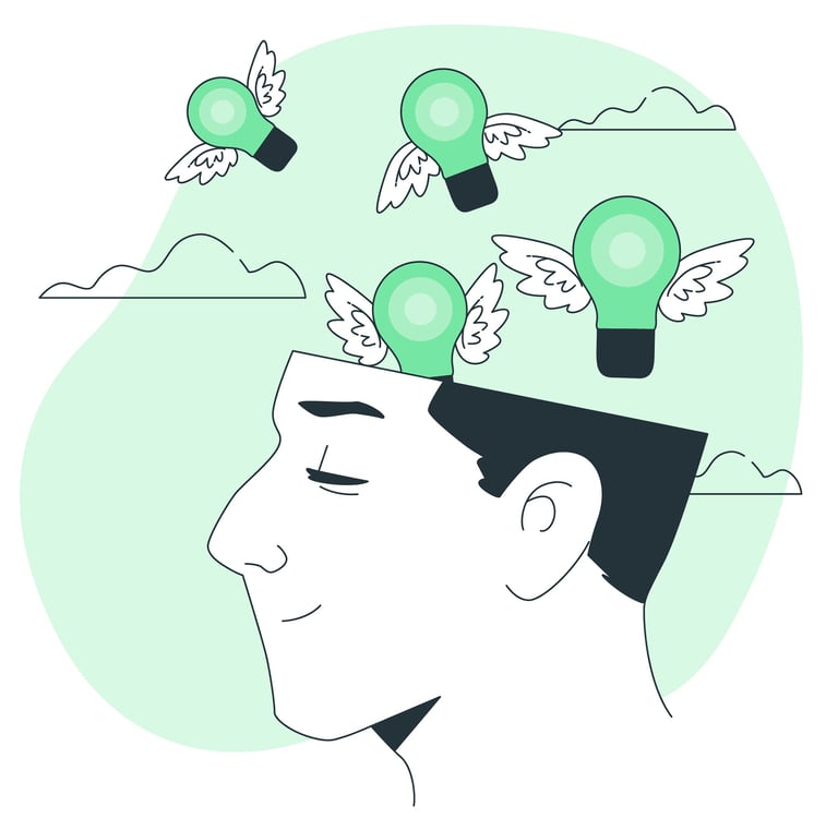 a man with a light bulb in his head