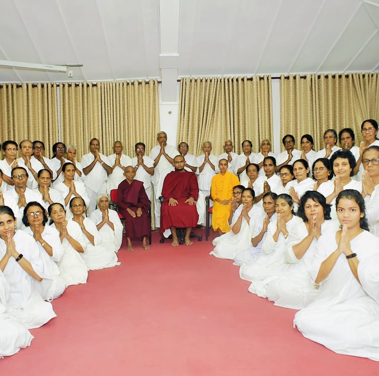 a group of people standing around a group of people